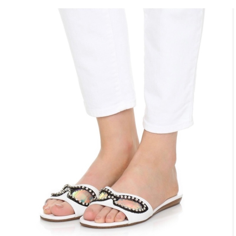 Kate Spade White Embellished Sandals